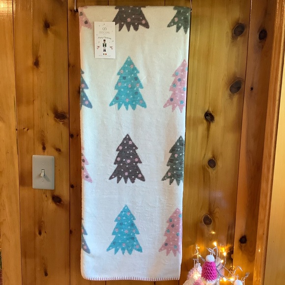 Docofil Multi Colored Trees Christmas Throw - Picture 2 of 4
